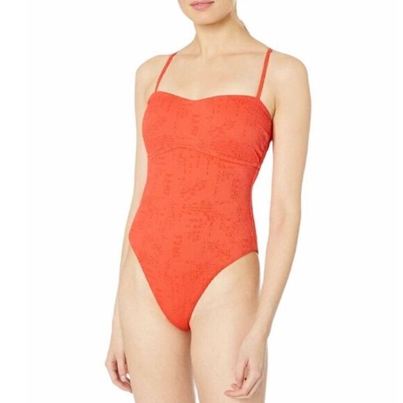 LUCKY BRAND Orange One Piece Swimwear Size L - Picture 1 of 9